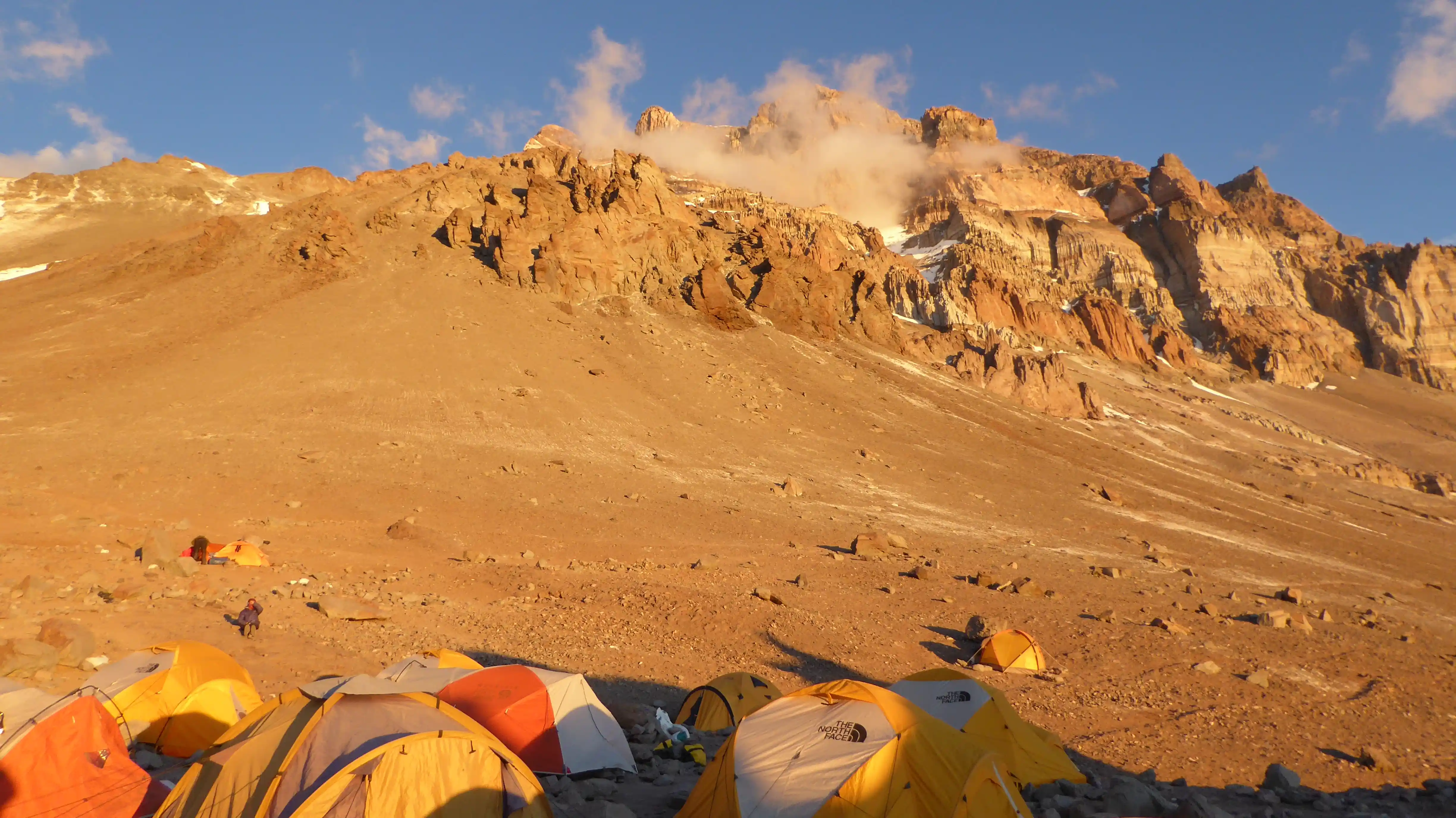 Panoramic view of the Andes from a Chilean hiking trail