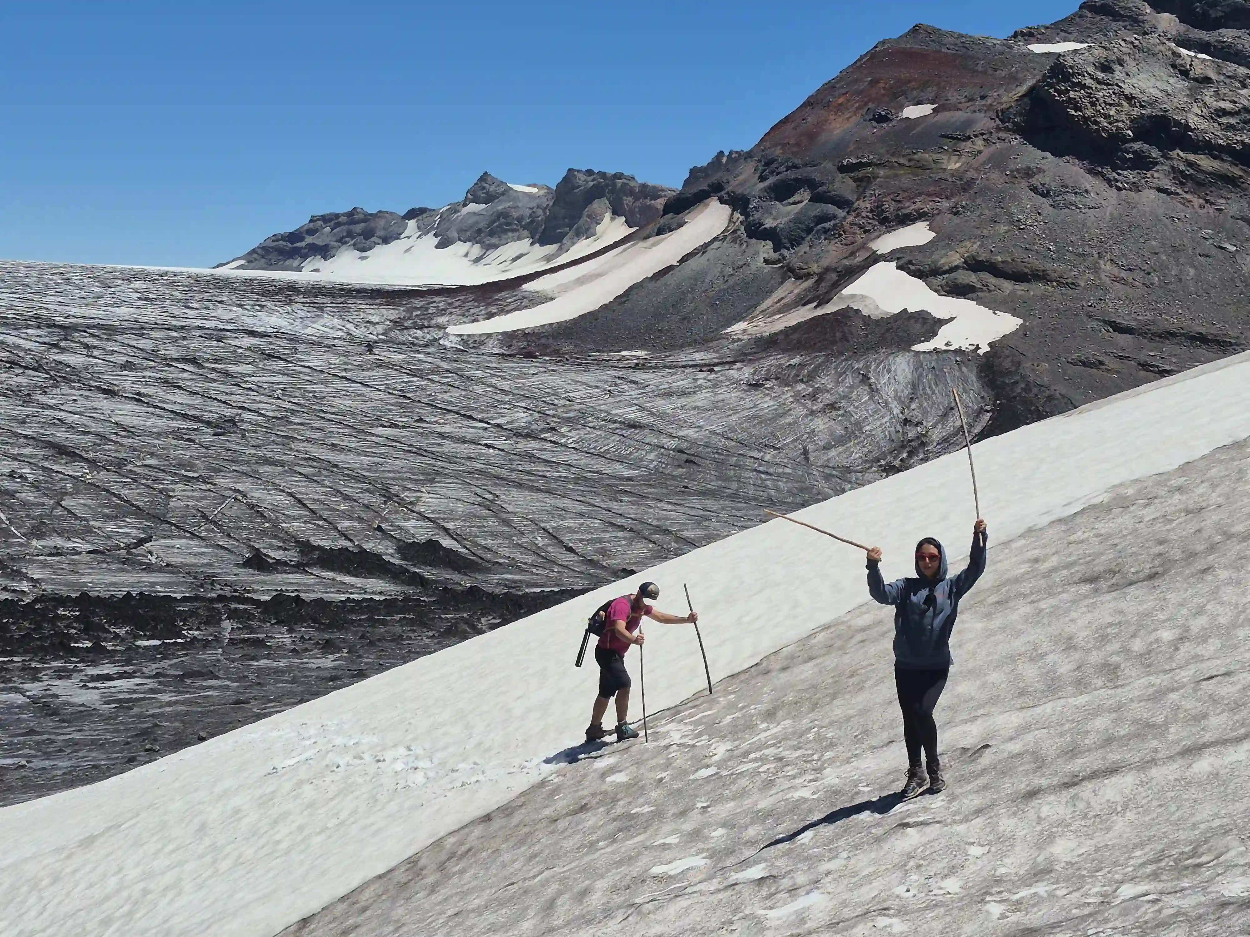 Glacier-filled caldera of Sollipulli Volcano in La Araucanía, Chile