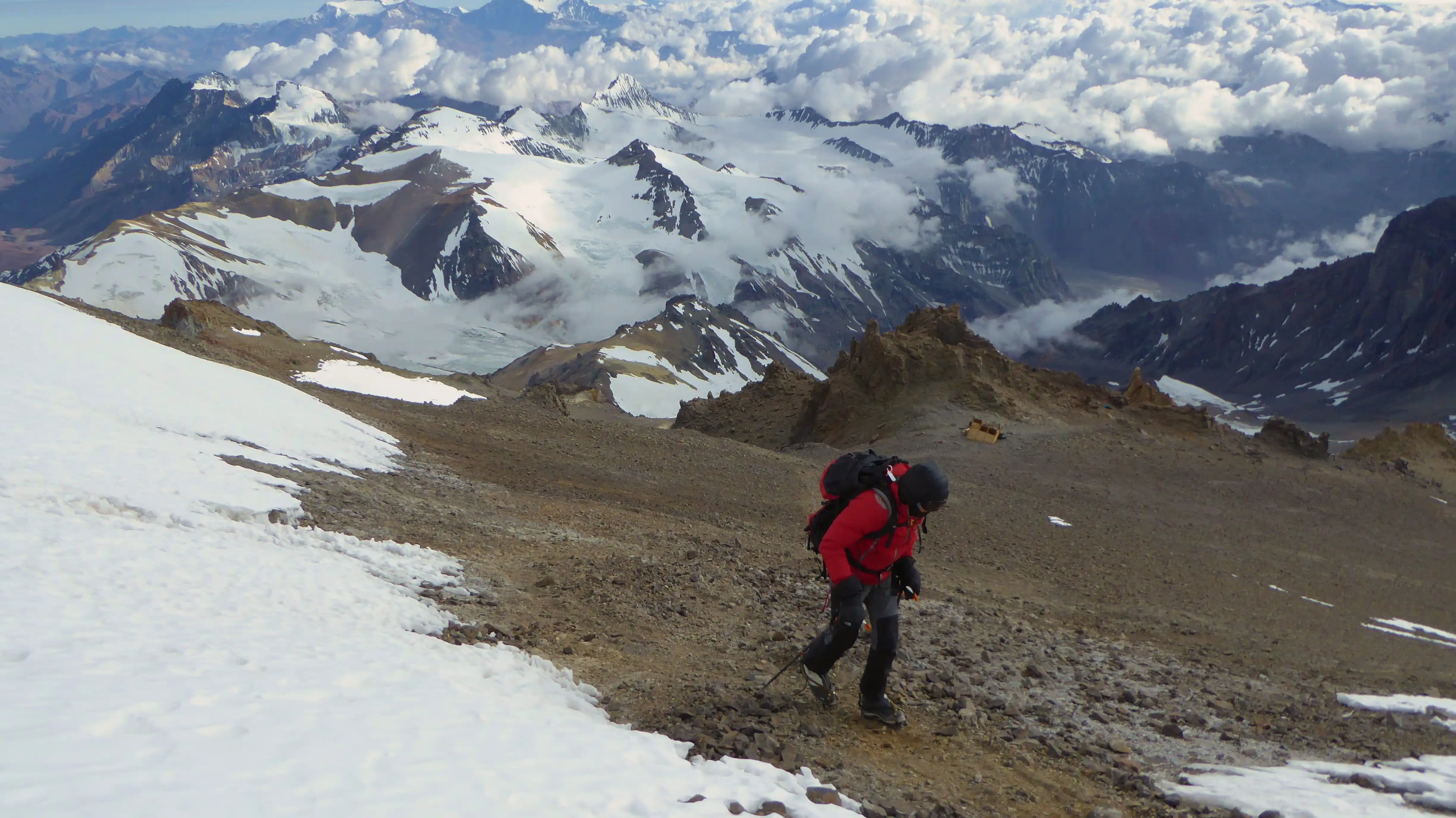Remote mountain camp in the Chilean Andes